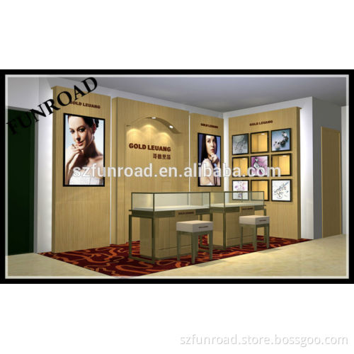 Commerical Glass Jewelry Kiosk Design Shop Display Cabinet